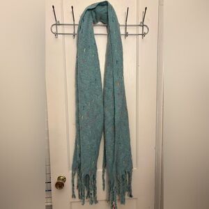 Teal Scarf with Fringe